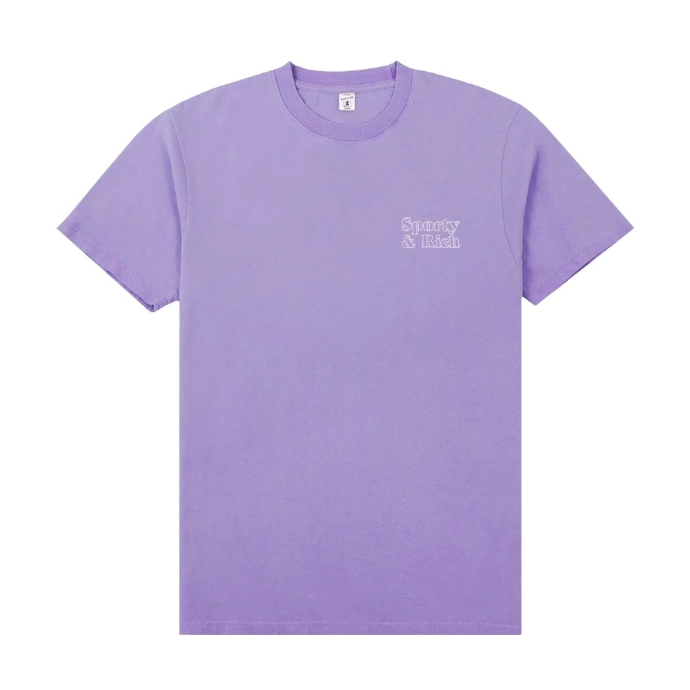 Sporty & Rich Fun Logo TShirt - Lilac/White Print